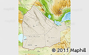 Shaded Relief Map of Dikhil, physical outside