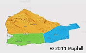 Political Panoramic Map of Dikhil, cropped outside