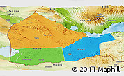 Political Panoramic Map of Dikhil, physical outside