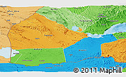 Political Panoramic Map of Dikhil, political shades outside
