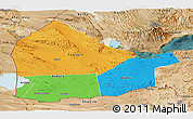 Political Panoramic Map of Dikhil, satellite outside