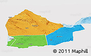 Political Panoramic Map of Dikhil, single color outside