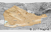 Satellite Panoramic Map of Dikhil, desaturated