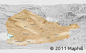 Satellite Panoramic Map of Dikhil, lighten, desaturated