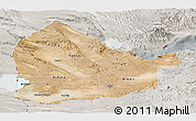 Satellite Panoramic Map of Dikhil, lighten, semi-desaturated