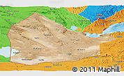 Satellite Panoramic Map of Dikhil, political outside