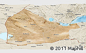 Satellite Panoramic Map of Dikhil, shaded relief outside