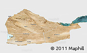 Satellite Panoramic Map of Dikhil, single color outside