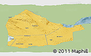 Savanna Style Panoramic Map of Dikhil, single color outside