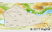 Shaded Relief Panoramic Map of Dikhil, physical outside