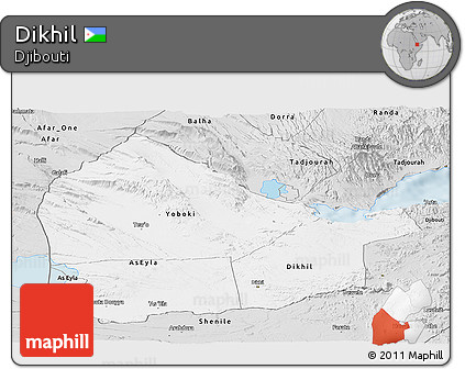 Silver Style Panoramic Map of Dikhil