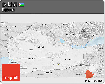 Silver Style Panoramic Map of Dikhil
