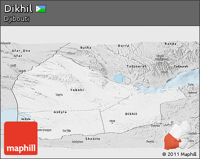 Silver Style Panoramic Map of Dikhil