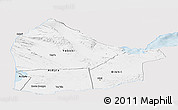 Silver Style Panoramic Map of Dikhil, single color outside