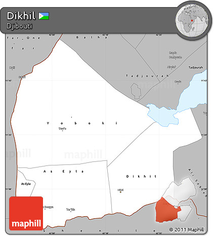 Gray Simple Map of Dikhil