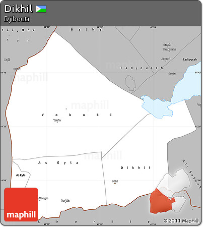 Gray Simple Map of Dikhil