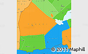 Political Simple Map of Dikhil, political shades outside