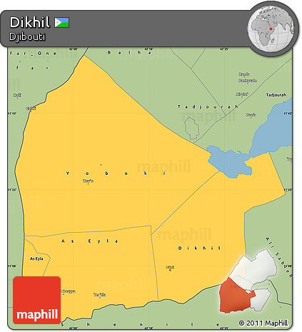Savanna Style Simple Map of Dikhil