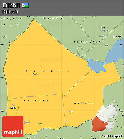 Savanna Style Simple Map of Dikhil