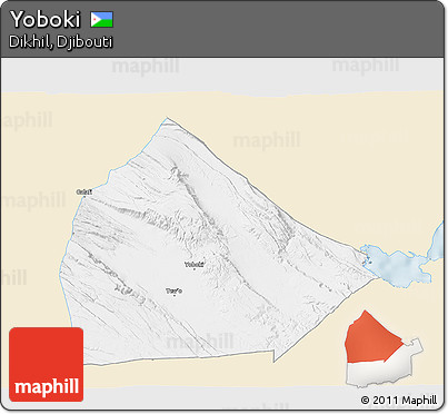 Classic Style 3D Map of Yoboki, single color outside