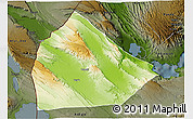 Physical 3D Map of Yoboki, darken