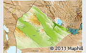 Physical 3D Map of Yoboki, satellite outside