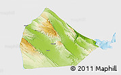 Physical 3D Map of Yoboki, single color outside