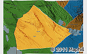 Political 3D Map of Yoboki, darken