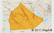 Political 3D Map of Yoboki, shaded relief outside