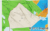 Shaded Relief 3D Map of Yoboki, political outside