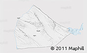 Silver Style 3D Map of Yoboki, single color outside