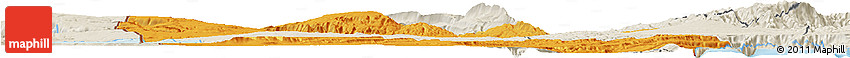 Political Horizon Map of Yoboki, shaded relief outside