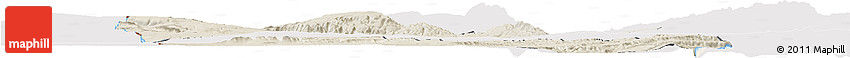 Shaded Relief Horizon Map of Yoboki, cropped outside