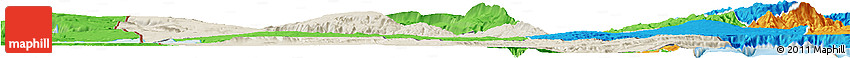 Shaded Relief Horizon Map of Yoboki, political outside