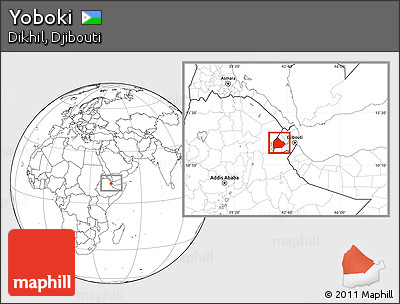 Blank Location Map of Yoboki, within the entire country