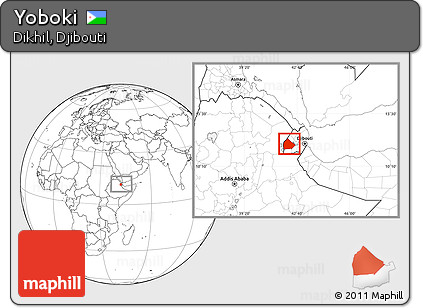 Blank Location Map of Yoboki, within the entire country