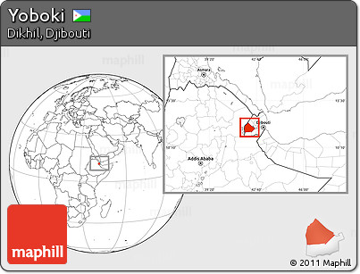 Blank Location Map of Yoboki, within the entire country
