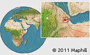 Satellite Location Map of Yoboki, highlighted parent region
