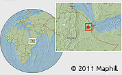 Savanna Style Location Map of Yoboki, hill shading