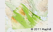Physical Map of Yoboki, lighten