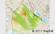 Physical Map of Yoboki, shaded relief outside