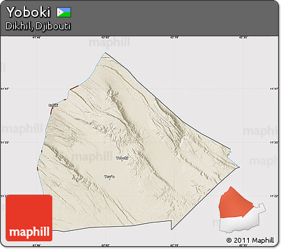 Shaded Relief Map of Yoboki, cropped outside