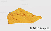 Political Panoramic Map of Yoboki, cropped outside