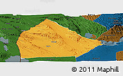 Political Panoramic Map of Yoboki, darken