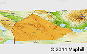 Political Panoramic Map of Yoboki, physical outside