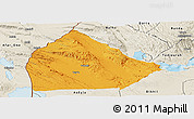 Political Panoramic Map of Yoboki, shaded relief outside