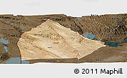 Satellite Panoramic Map of Yoboki, darken