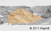 Satellite Panoramic Map of Yoboki, desaturated