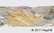 Satellite Panoramic Map of Yoboki, semi-desaturated