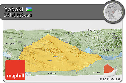 Savanna Style Panoramic Map of Yoboki